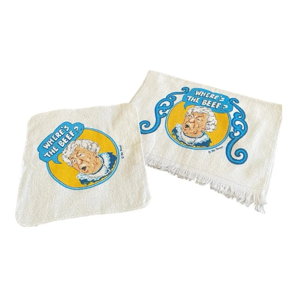 Vtg. 1984 Wendy's Washcloth & Towel Set 